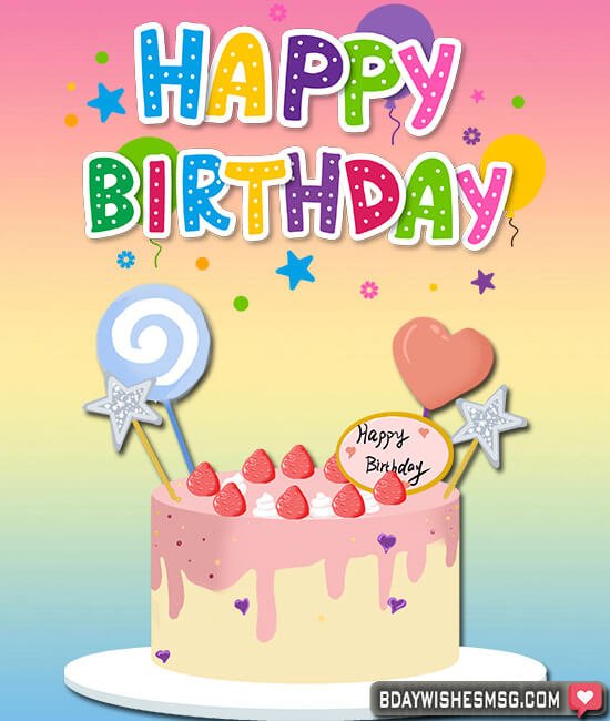 Cute Birthday wish with cake 