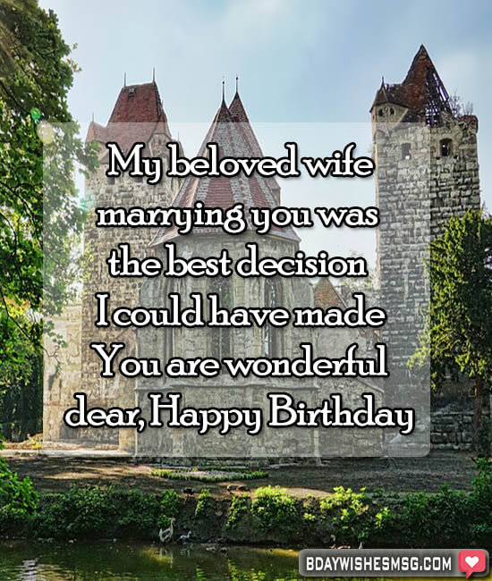 My beloved wife, marrying you was the best decision I could have made. You are wonderful, dear, happy birthday!