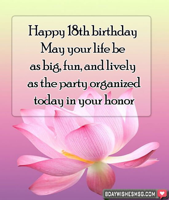 Best Happy 18th Birthday Wishes - BdayWishesMsg